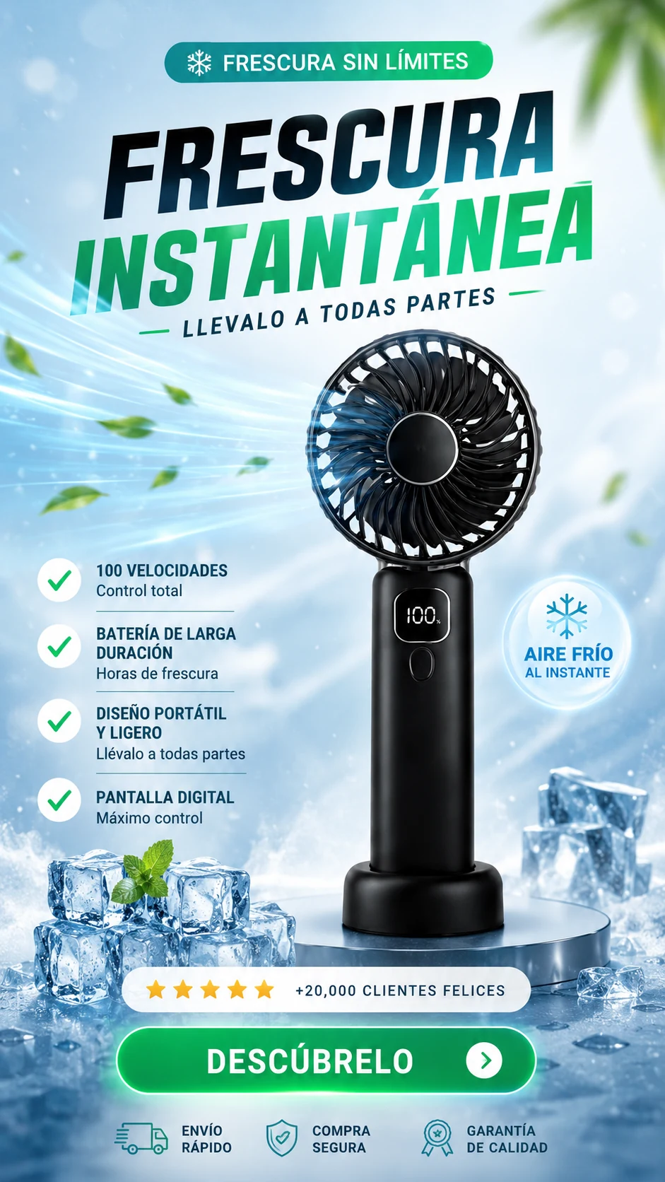 Mini ventilador portátil barato USB-C